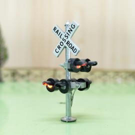 1 x N scale railroad crossing signals lights LED made with side assistant signal